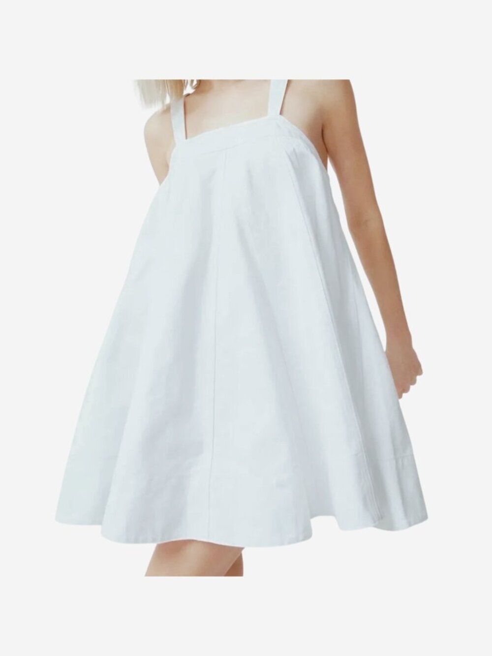 BDG Urban Outfitters White Tie Strap Mini Dress XS Cottagecore Pinafore A-Line